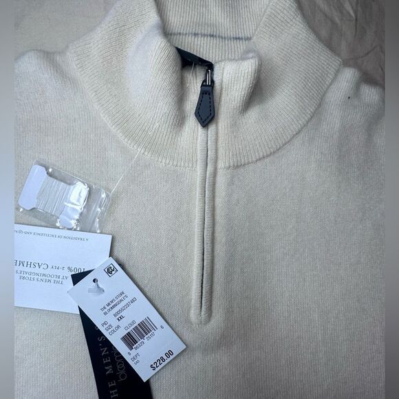 NWTs Bloomingdale’s Cashmere Half Zip Sweater Men’s Size XXL - Picture 3 of 4